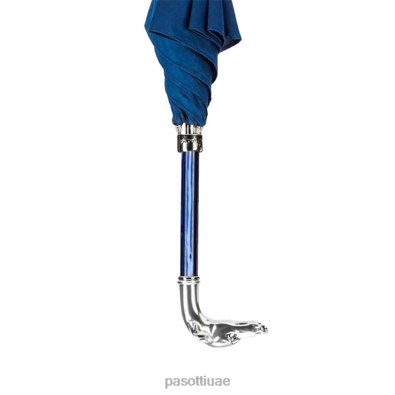 مظلة | 478 oxf-8 w39pb - مظلة زرقاء، مقبض السلوقي الفضي PASOTTI Z446V80